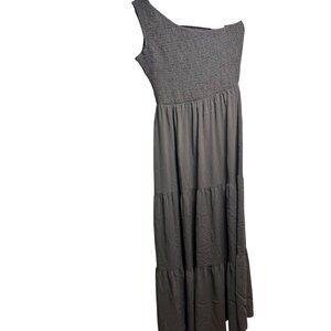 BTFBM Off-the-Shoulder Maxi Dress, Olive Green, Size Small